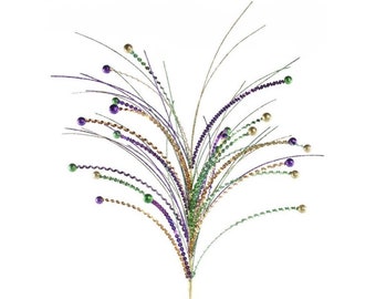 Ornament, Mardi Gras, Vertical Stripe Chevron Ball 4, Accent for Wreaths,  Wreath Embellishment Supplies, Mardi Gras Tree XY853558