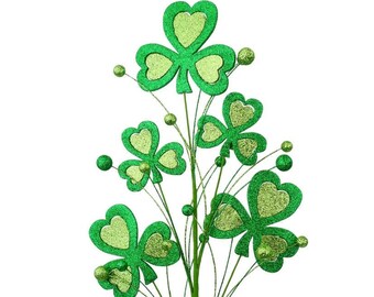 St. Patrick's Day Clover Spray, Green Shamrock Spray, Irish Clover Spray, St. Patrick's Day Pick, St. Patty's Day Spray