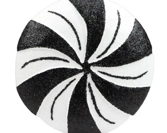 Translucent black peppermint ornament main image 1