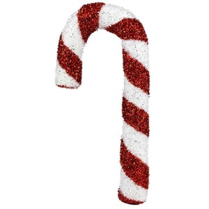 Glitter Candy Cane Ornament 15.75", Christmas Wreath Embellishment, Candy Cane Wreath Ornament, Christmas Candy Cane Wreath Attachment