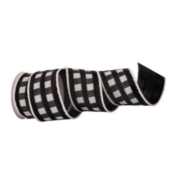 Black Checker Ribbon Black and White Checkered Ribbon 4 Etsy