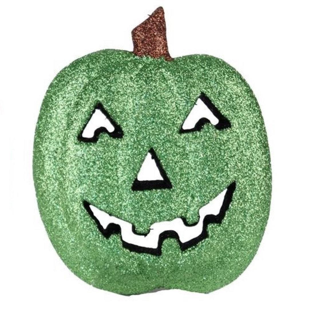 Halloween Glitter Foam Pumpkins 7.75, Jack O' Lantern Wreath Attachment