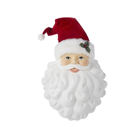 RAZ 21 Santa Face Wall Art Santa Wall Hanger Resin Etsy