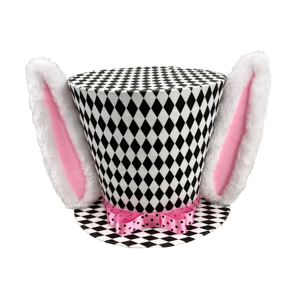 Bunny Harlequin Top Hat and Ears Bunny Wreath Attachment Etsy
