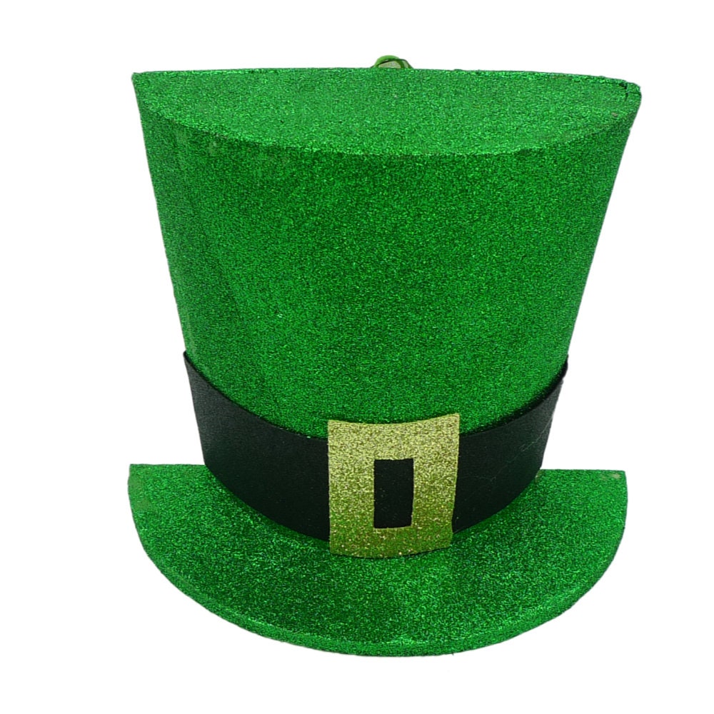 Mini St Patricks Day Sequin Hat,Cute Irish Top Hat Band Fancy Dress Accessory Green Fedora Hat Irish Paddys Day 