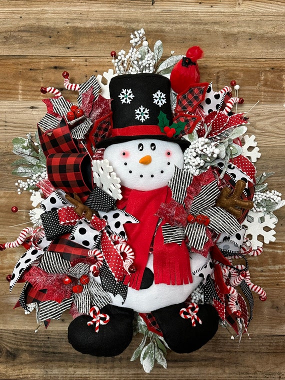 Snowman Decor Kit 27, Snowman Ornament, Christmas Wreath Embellishment,  Snowman Ornament, Snowman Wreath Attachment