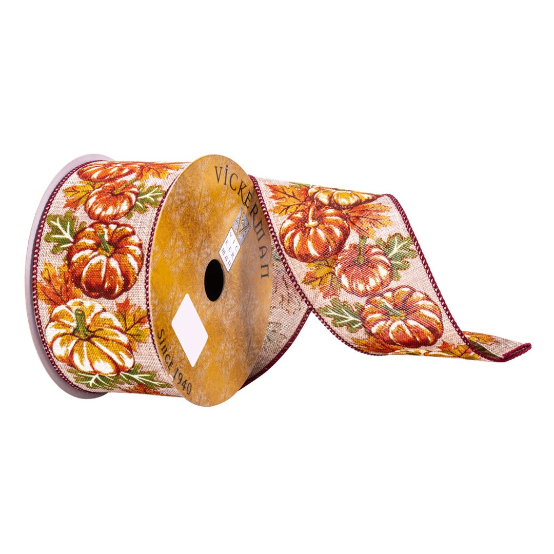 Fall Ribbon 2.5, Pumpkin Ribbon, Thanksgiving Ribbon, Halloween Ribbon