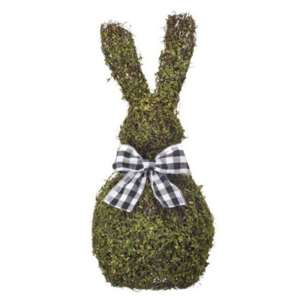 Mossed Twig Bunny w/ Ribbon 16" Height, Easter Bunny Decor, Spring Bunny Decoration, Easter Bunny 16" Tall