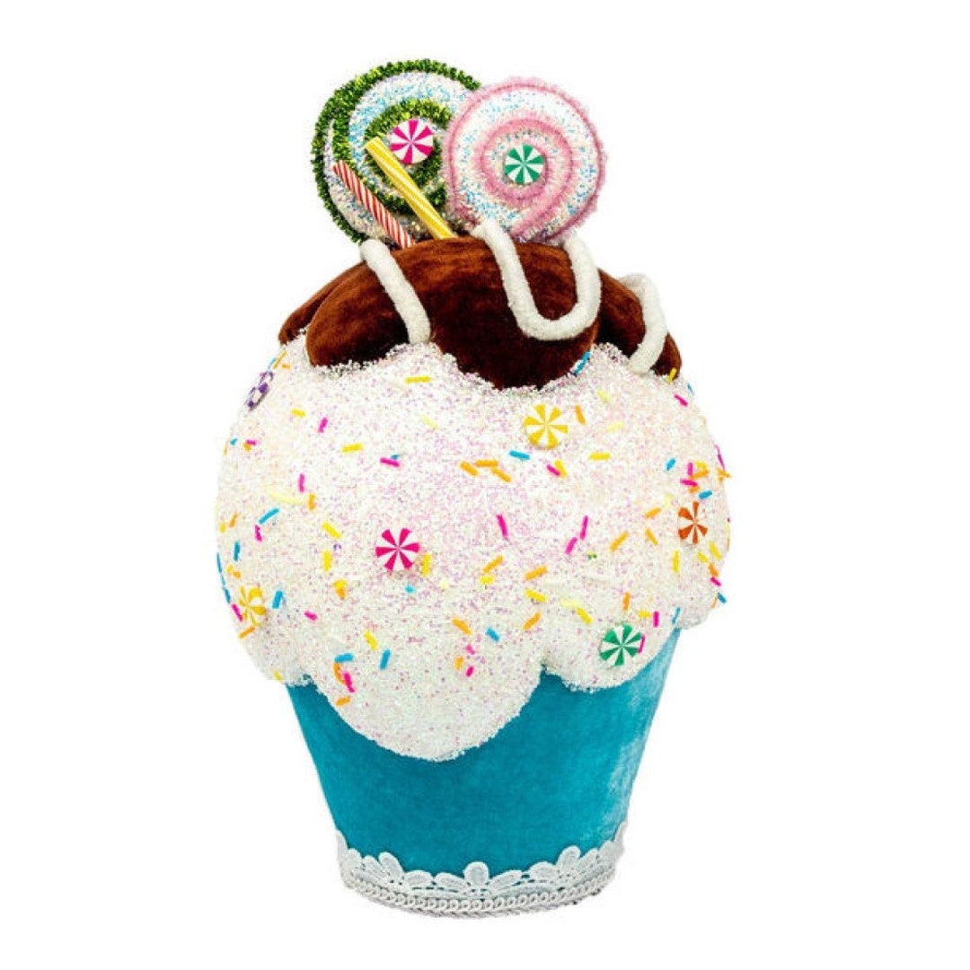 Giant 12 Christmas Cupcake Ornament Blue Cupcake W/ Etsy