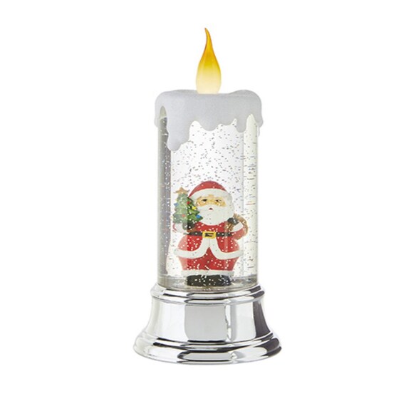 RAZ 10,5 Bougie scintillante éclairée par le Père Noël, Lanterne à eau Raz  Santa Candle, Bougie tourbillonnante du Père Noël.