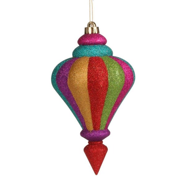 Multi-Color Finial Ornament 10", Finial Wreath Attachment, Colorful Christmas Ornament, 10"Finial Ornament