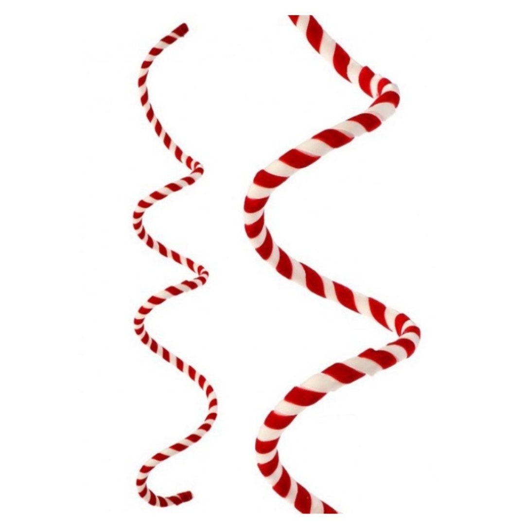 Wired Velvet Candy Cane Rope Garland 48, Christmas Garland, Candy Cane