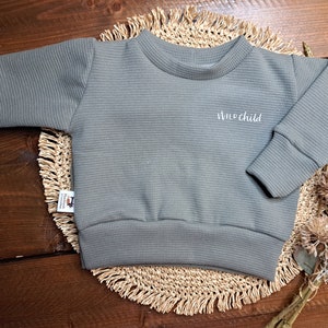 Baby Set/verschiedene Größen/Waffeljersey grün/Sommersweat Streifen/Sweater /Pumphose/genderneutralesOutfit/Geschenk zur Geburt/Babyparty Bild 4