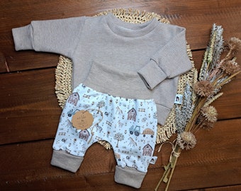 Baby Set/verschiedene Designs/Waffeljersey/Jersey/Geschenk zur Geburt/Babyparty/Homecoming Outfit /Babysweater/Pumphose