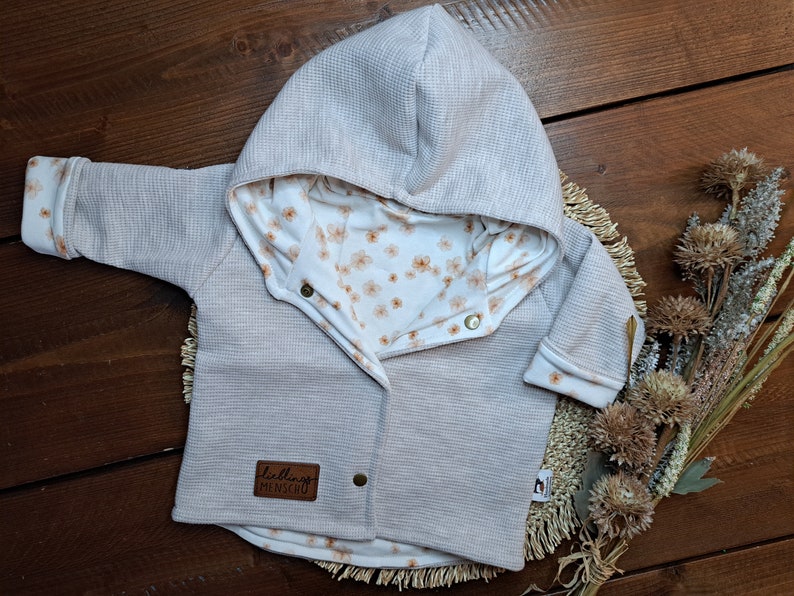 Baby Kinder Set/gr.68/Mädchen/Babyjacke/Sweater/Leggins/Waffeljersey/Jersey Mix/Geschenk zur Geburt/Babyparty/Autumn Set Bild 6