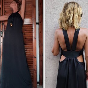 Women's Sparkly Halter Prom Dress - Long Tiered Ruffle Ball Gown With High Slit - View #8