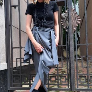 Long skirt/ Extravagant Skirt/maxi skirt/ long maxi skirt/ asymmetric skirt/ high waisted skirt/Handmade Skirt