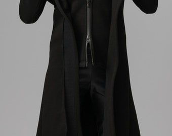 Hoodie Women,Black Asymmetrical Hoodie,Extra Long Hoodie,Extravagant Hoodie Sweatshirt,Plus Size Hoodie, Long Sleeved Hoodie,Hooded Top, Top