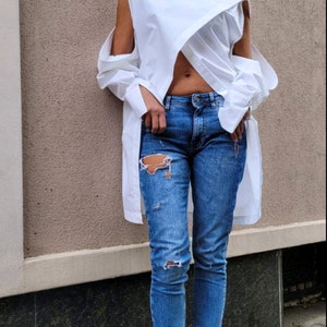 Cold Shoulders Step Hem Tunic,Asymmetrical blouse,Sparrow  Shirt, Asymmetric Shirt, Extravagant Shirt, Women Blouse, Designer Party Shirt