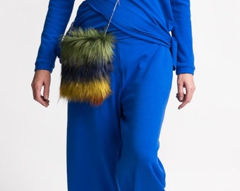 NEU! Blaues gestricktes 2-teiliges Set - Hosenanzug