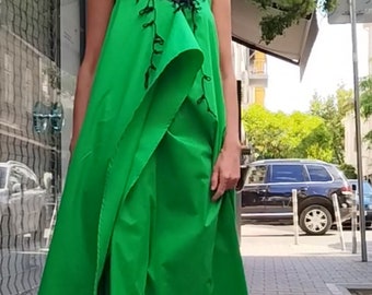Green dress, Long dress, Open back dress, Party dress, Floor length Dress, Tight Dress, Sleeveless Dress