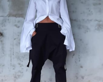 Oversized White Button Down Shirt | Long Sleeve Blouse for Women | Minimalist Cotton Shirt | Loose Fit Casual Top
