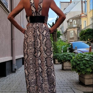Snake effect maxi dress, Long  dress, dress open back,Summer  dress, Maxi dress, Long dress