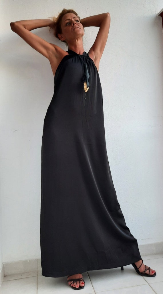 Black Dress, Dress Open Back,long Prom Dress,maxi Dress,long Dress - Etsy