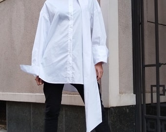 White Long collar shirts, Black Collar Dresses, Shirts Stylish, White shirt