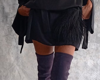 Mini Dress, Black dress,Party dress,Sexy dress, Formal event dress, Satin Dress