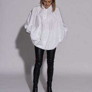 Long White Shirt Dress or Hot Style Short Shirt, Asymmetrical Blouse ...
