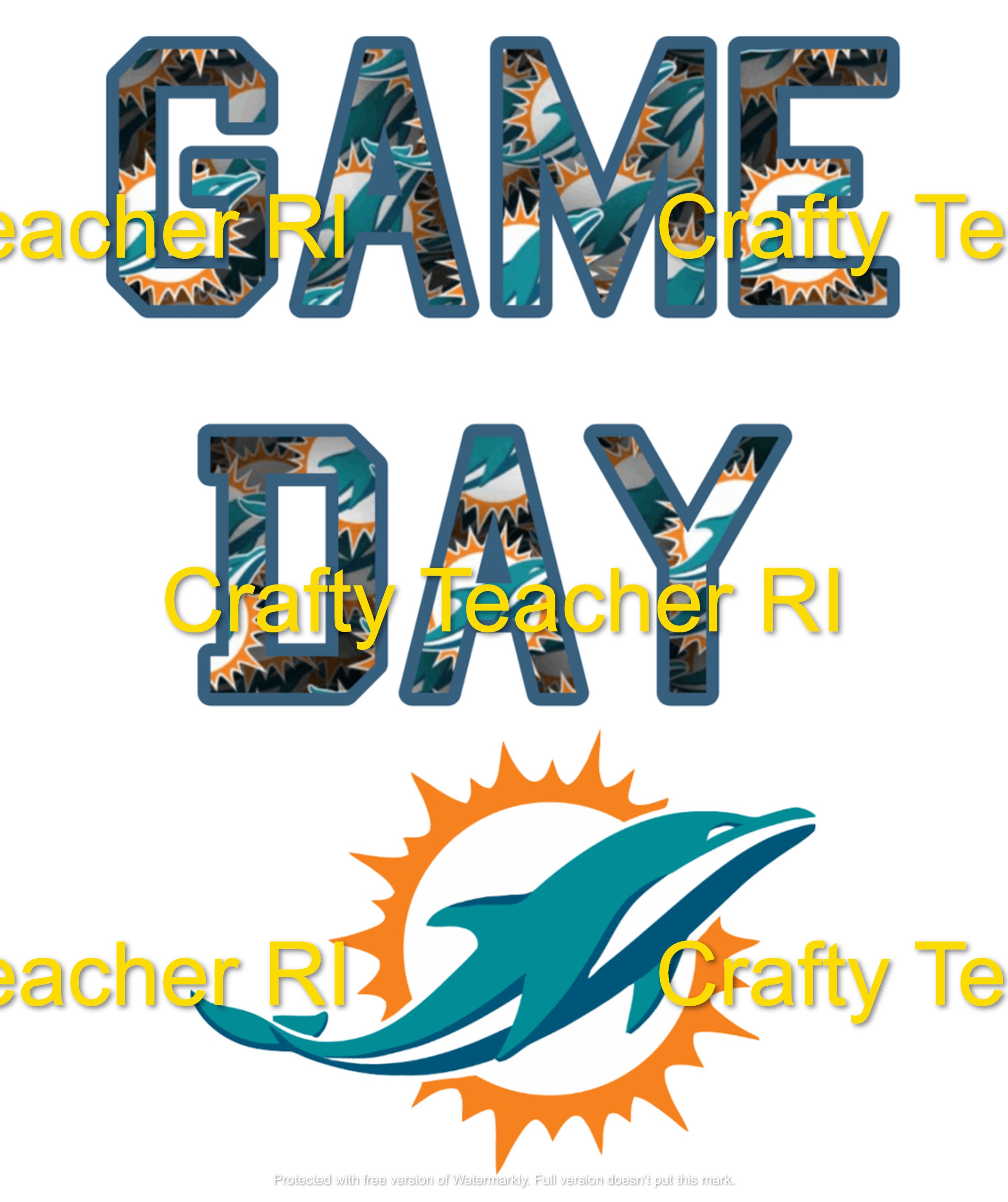 Miami Dolphins Game Day for Sublimation Etsy