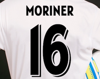 Iron On Name and Number Vinyl Transfer Iron On Numbers Club Shirt Soccer Kits