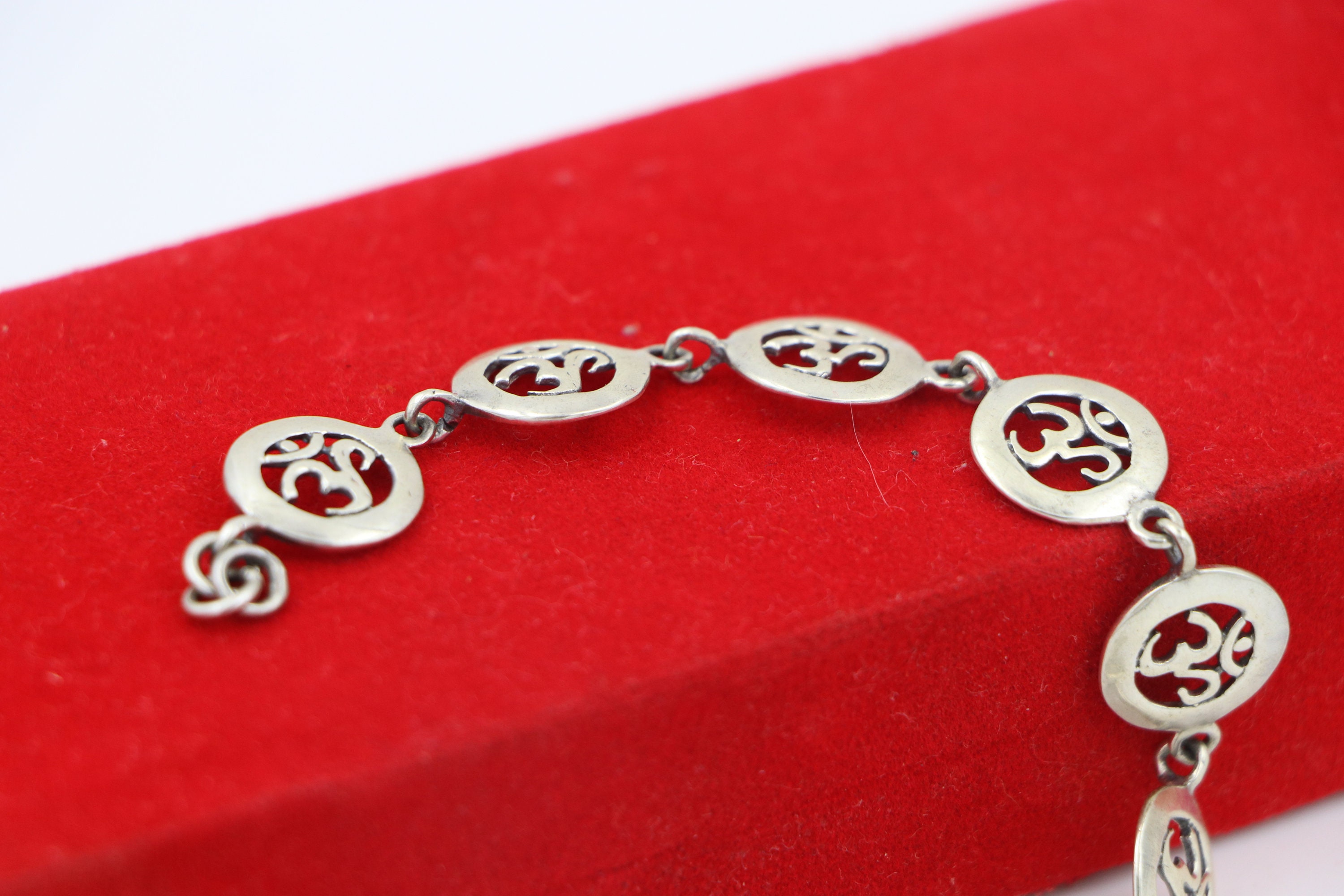 Om bracelet in Sterling Silver/Made in India/Silver Etsy