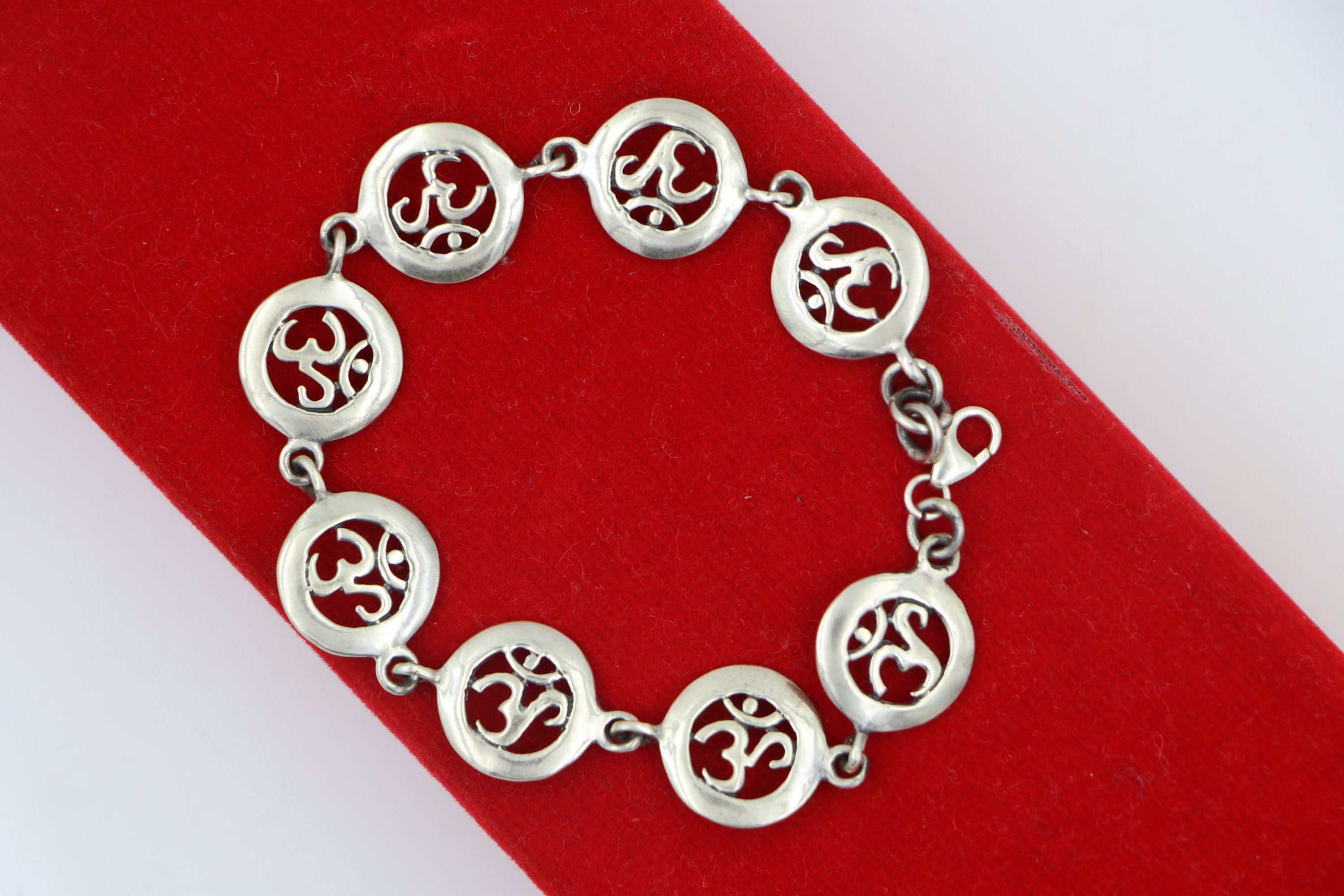 Om bracelet in Sterling Silver/Made in India/Silver Etsy