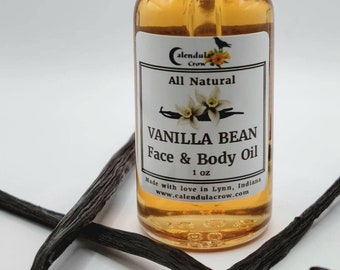 ALL NATURAL Vanilla Oil, Face & Body Oil | Vanilla Bean Oil | No Essential Oils! | Bath Oil, Facial Oil, Massage Oil | Gift