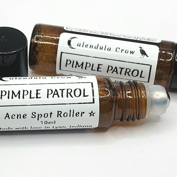 ACNE SPOT ROLLER | Pimple Patrol | Aloe Vera & Oil Blend | Pimples - Zits - Blemishes | Facial Care | Skin Care |