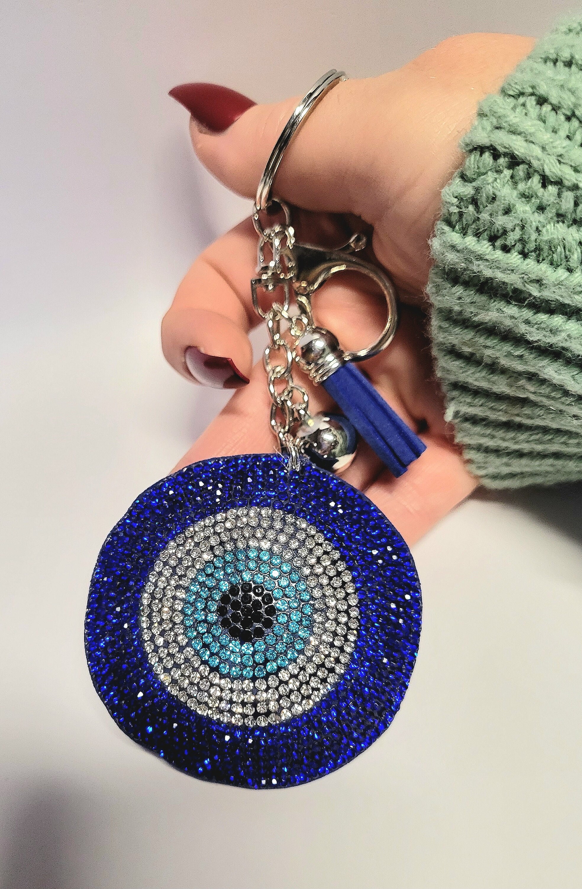 BLING Evil Eye Keychain Sparkly Protection Keyring Etsy