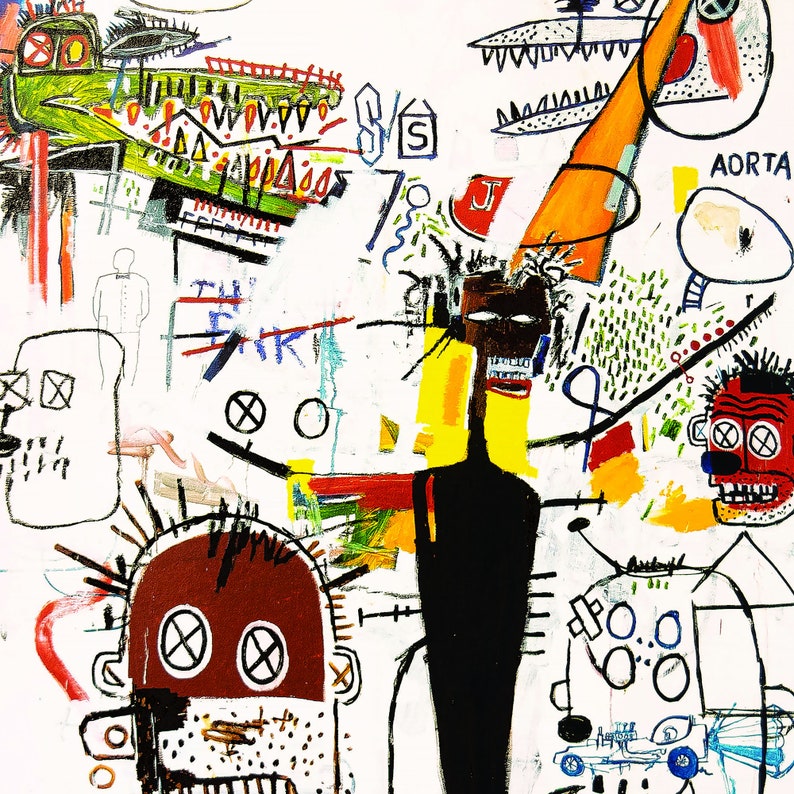 Jean Michel Basquiat Art Print A1 A2 A3 A4 A5 Poster Modern | Etsy