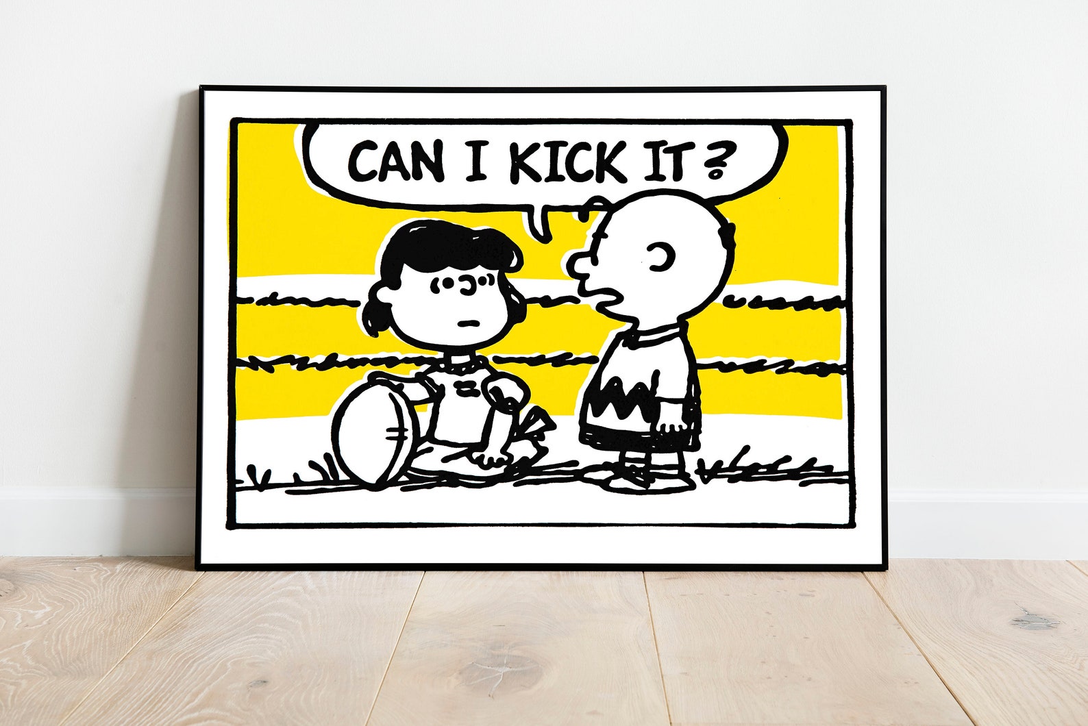 Can I Kick It Mark Drew Charlie Brown Peanuts Print Etsy