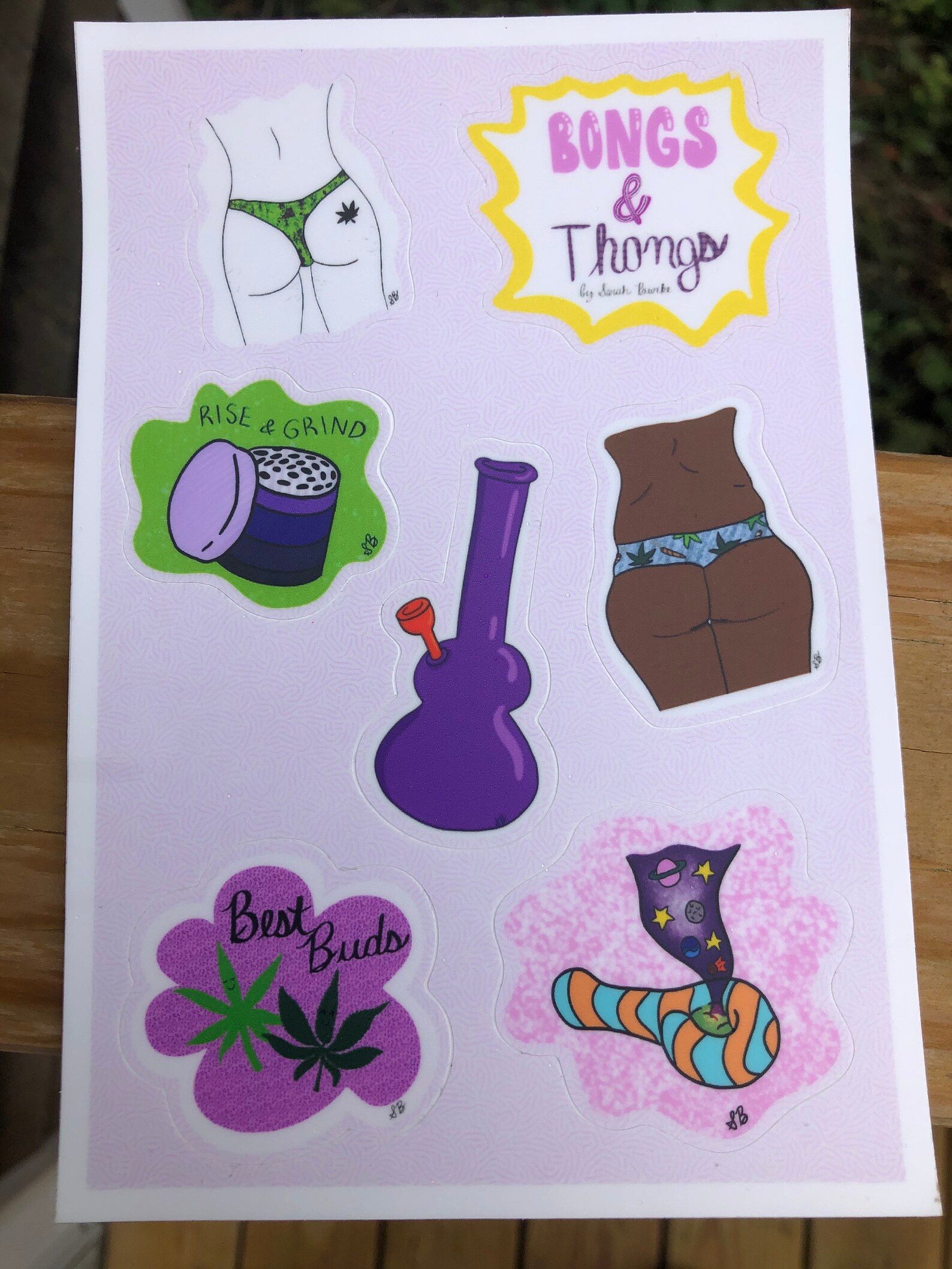 Bongs & Thongs Sticker Sheet Etsy