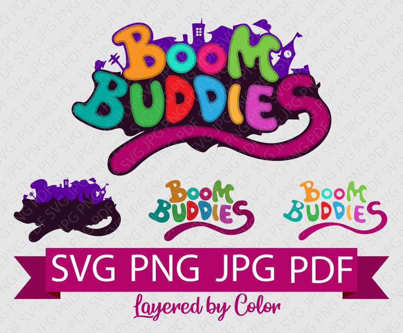Boom Buddies Logo Kids TV Text Layered Svg Jpg Png Pdf | Etsy