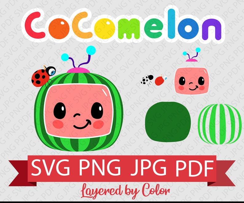 Cocomelon Logo Cocomelon Text Layered Svg Png Pdf Etsy