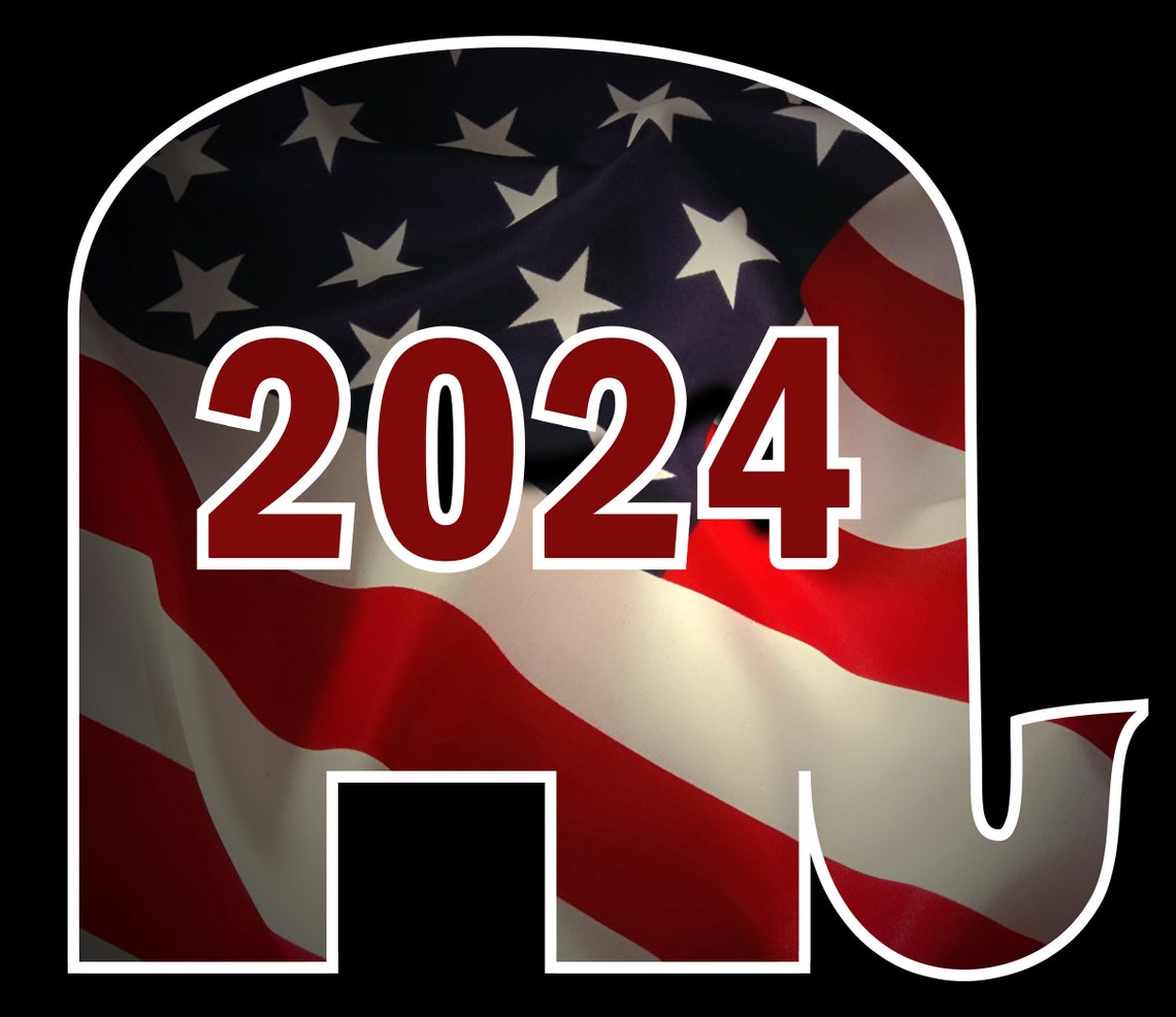 8 x 7 Bumper Sticker 2025 GOP Elephant Etsy