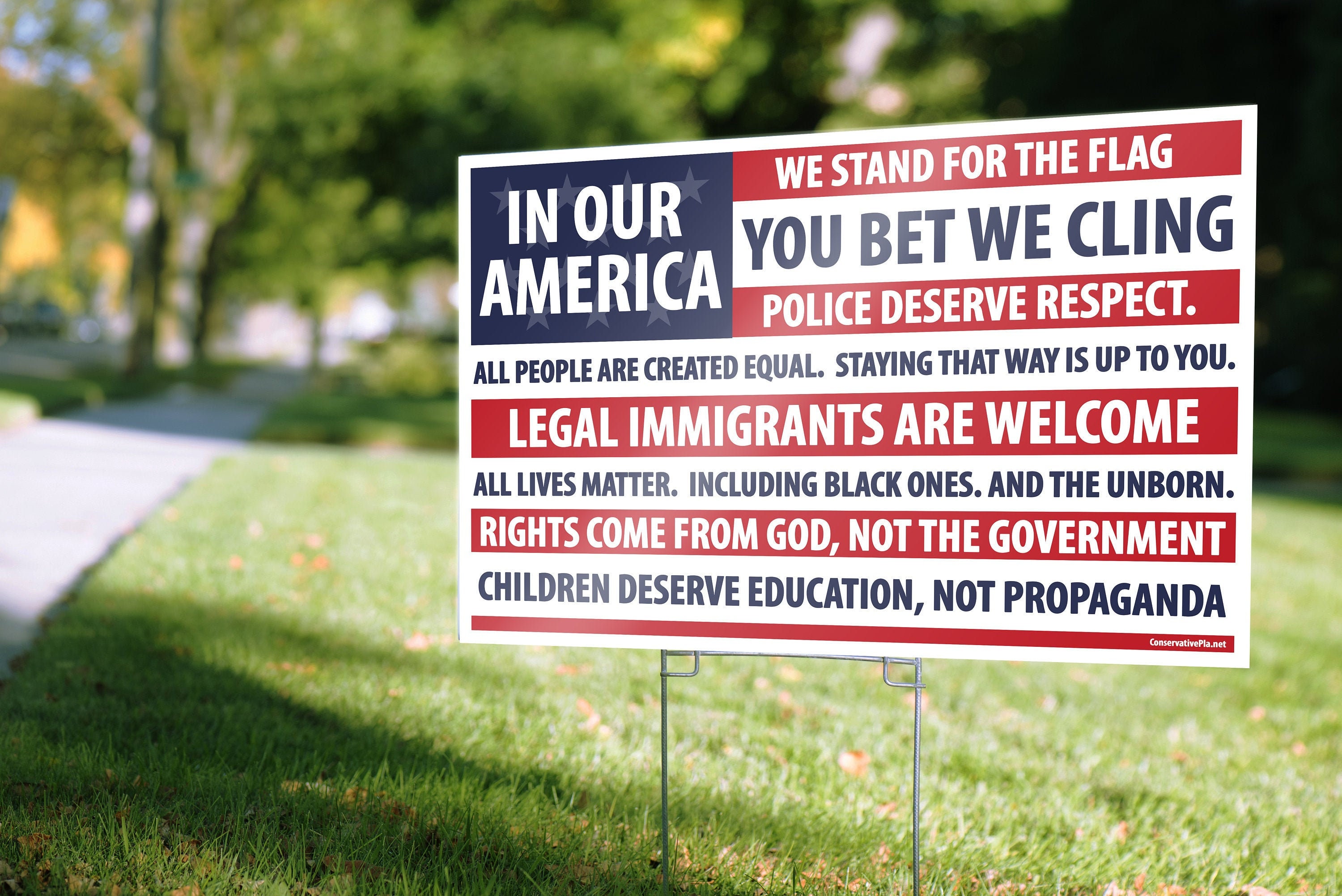 Conservative "In Our America" Yard Sign
