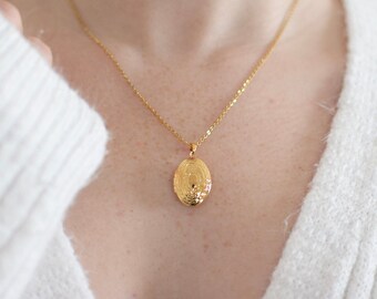 Gold locket necklace etsy Outlet