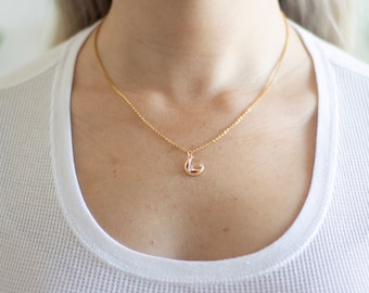 Moon Charm Necklace | Gold Moon Necklace