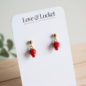 Strawberry Stud Earrings | Little Strawberry Studs