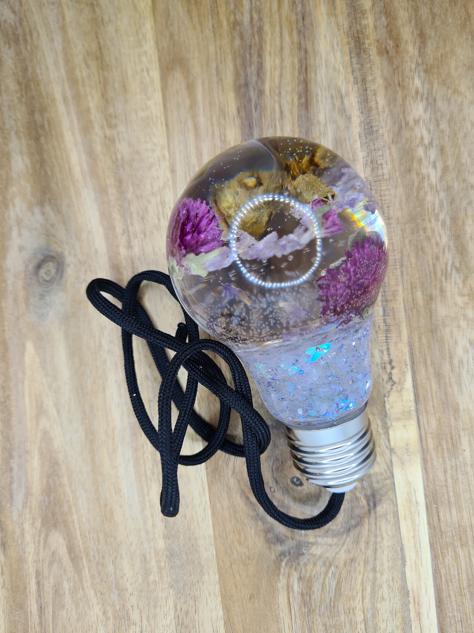 Flower Light Bulb Dried Flowers Self Lighting Touch Lamp Touch Etsy