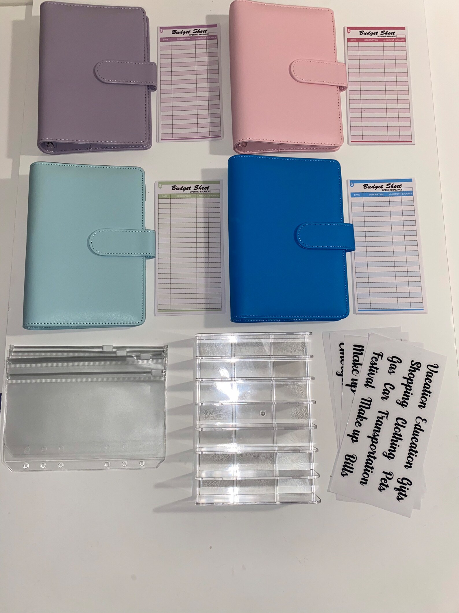 Budget Binder Kit A6 Binder 4 Colors, 20 Budget Sheets, Envelopes,labels, 1 Cash Tray Etsy
